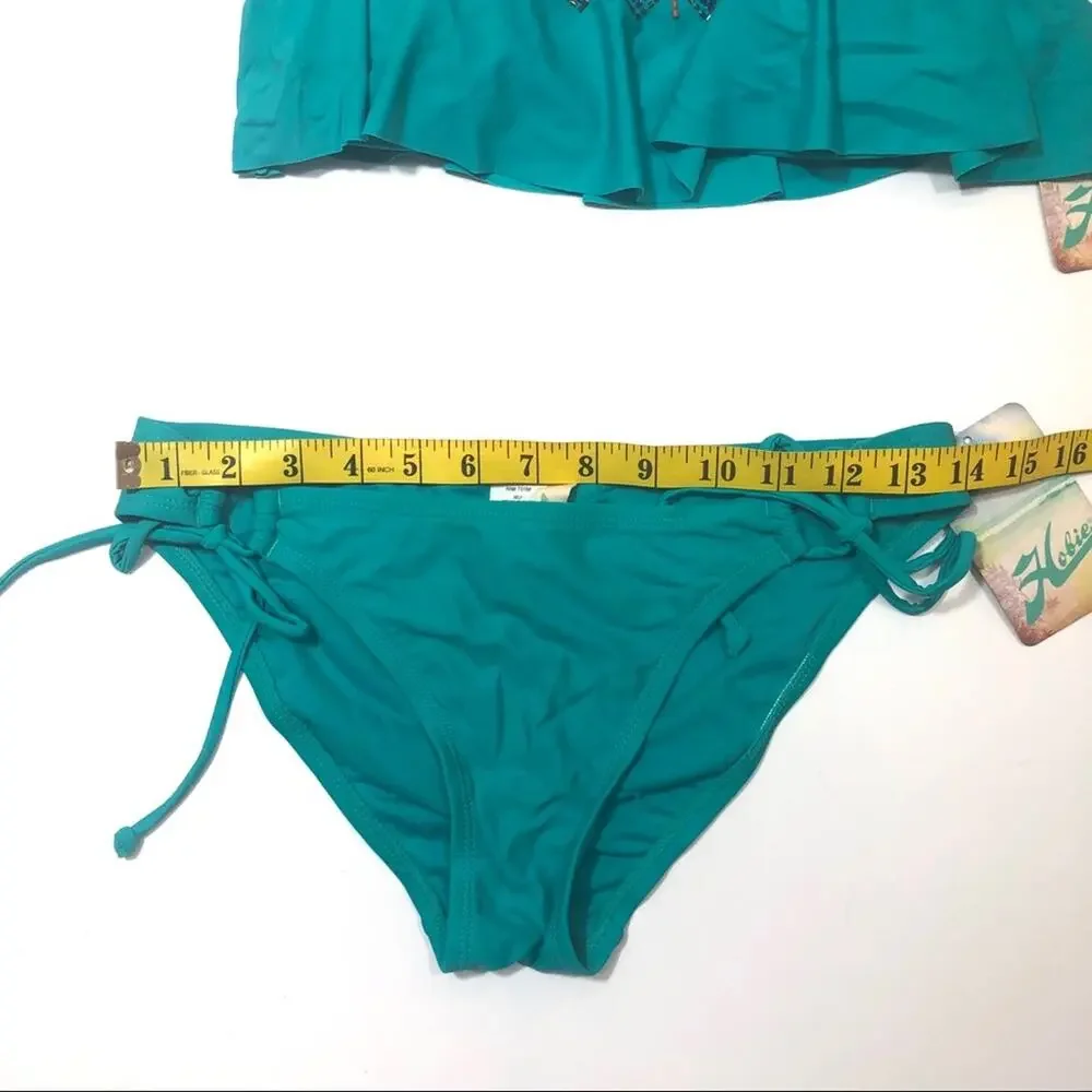 Hobie Embellished blue green teal 2piece swimsuit